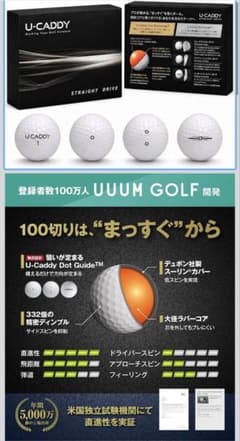 UUUM GOLF共同開発×100切りサポート】ゴルフボール 12球のサムネイル