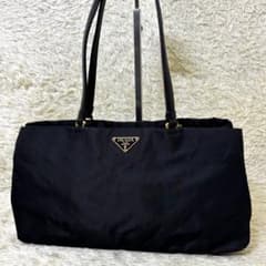 美品】プラダ トートバッグ トライアングルロゴ ブラック ネロ B11215 
