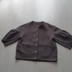 モカグレー ノーカラージャケット ONESIZE - 5