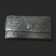 シルバー925クロス パッチ セメタリー 本革 長財布 クロスボール