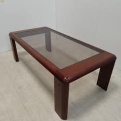 【引き取り歓迎】マルニ 無垢材 センターテーブル ガラストップ コーヒーテーブル 引き取り歓迎】マルニ 無垢材 センターテーブル ガラストップ コーヒー