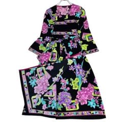 美品✨レジーナロマンティコ カシュクール ロングワンピース 花柄 38 美品✨レジーナロマンティコ カシュクール ロングワンピース 花柄 38