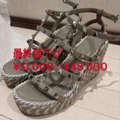 VALENTINO ロックスタッズ ウェッジソール サンダル - メルカリ