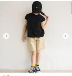 新品Ou? by EDWIN タックハーフパンツ 100cmベージュのサムネイル