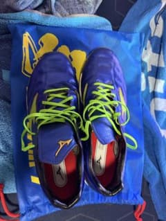 MIZUNO 야구 스파이크 블루×라임 그린 미즈노 나노메타쿠스