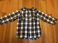 キッズ 長袖 チェックシャツ ブラックのサムネイル