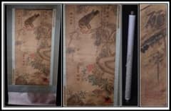 骨董掛け軸】花鳥図 中国顾闵中 肉筆掛け軸 唐物唐本 AK610A12-2
