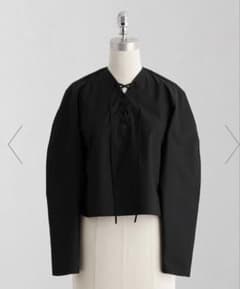<LOEFF>ブロード レースアップ シャツ　ブラウス　ブラック　新品　タグ付きのサムネイル