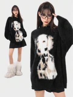SHEIN 春服 ダルメシアン柄ニットのサムネイル