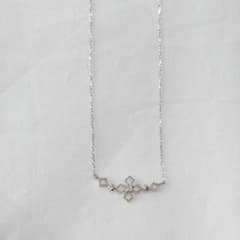 K10WG 0.01ct ダイヤモンド ネックレス ホワイトゴールド 華奢 - メルカリ