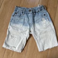 グラデーションデニム 半ズボン ダメージ加工のサムネイル
