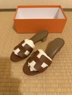 HERMES エルメス サンダル ブラウン 37 - メルカリ