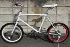Minivelo small-wheeled bicycle, white/red