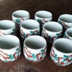 【昭和レトロ】九谷焼　湯のみ茶碗　10ケセットのサムネイル
