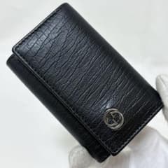 GUCCI グッチ キーケース 6連 インターロッキングG レザー ブラック