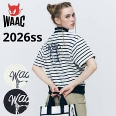 26SS❣️WAAC ワック　ライトストレッチポンチ ポロシャツ ボーダー　XS 26SS❣️WAAC ワック ライトストレッチポンチ ポロシャツ ボーダー XS