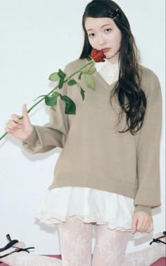 完売品 LILY BROWN シャツドッキングフリルミニワンピースのサムネイル