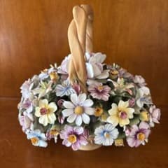 カポディモンテ 陶花 Capodimonte 陶器 陶花 フラワーバスケット