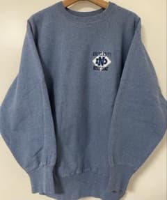 【美品】【USA製】チャンピオン　リバースウィーブ　くすみブルー　胸刺繍　XL