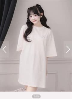 ピウム pium ラインストーンリボンロゴオーバーサイズ半袖Tシャツ