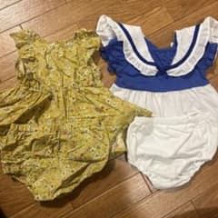 花柄服、セーラー襟ロンパースセットのサムネイル
