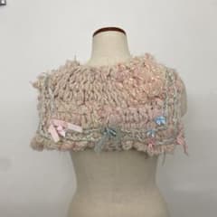 rurumu ニットリボン セーラー風つけ衿 メル88786 様 専用 羊毛フェルト 作品 ブランコで遊ぶ双子のくまちゃん