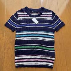GAP ネイビー ストライプ 半袖ニットTシャツ XXSのサムネイル
