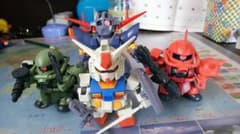 ガンプラ SDガンダム ガンダム ザク  ジオング 素組のサムネイル