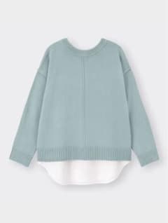 GU 2WAYシャツテールコンビネーションセーターのサムネイル