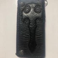 本革　サメ革×蛇革　レザーウォレット　バイカーズウォレットのサムネイル