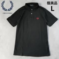 FRED PERRY ポロシャツ 半袖 鹿の子 月桂樹刺繍 Lヴィンテージ 黒