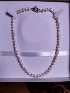 美品正規品あこや本真珠 パールネックレス6.3〜6.8mm 43cm 照り強い 