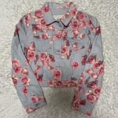 BLUGiRL JEANS デニムジャケット Gジャン ブルーガール 薔薇 総柄 