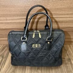 バレンシアガ BALENCIAGA BBロゴ キルティング ハンドバッグ 黒 - メルカリ