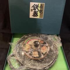 新品未使用】南部鉄器 すき焼き鍋 耐熱ガラス蓋付 南部盛栄堂 うるおい