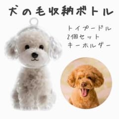 トイプードル 犬の毛 収納ボトル キーホルダー 2個 セット お守り けだまだまのサムネイル