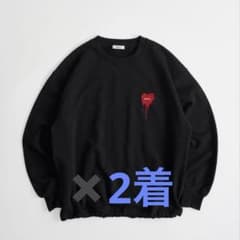 ONCILY ブラック トレーナー ハート刺繍　2着セットのサムネイル
