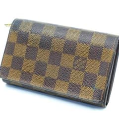 極美品 ヴィトン ダミエ トレゾール ファスナー 二つ折り 財布