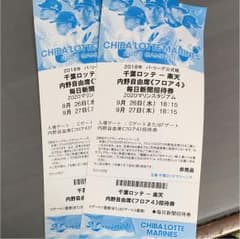 千葉ロッテマリーンズvs楽天 内野自由席招待券 ペア 格安で！のサムネイル