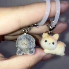 フロッキー加工 犬マスコット めじるし 2個セットのサムネイル