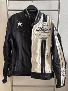 BATES LEATHERS バイクジャケット XL ブラック ホワイト - メルカリ