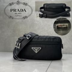 PRADA ボディバッグ プラダ 2way ショルダー ウエストポーチ 現行 黒