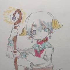 ちょっとまじかる。 ポストカードサイズ 一点物 オリジナル手描き原画
