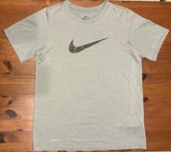 NIKE ナイキ DRI-FIT Tシャツ L グレー ロゴ サッカー子供150のサムネイル