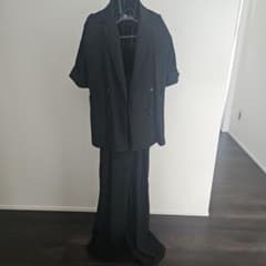 半袖ジャケット パンツ セットアップ ブラックのサムネイル