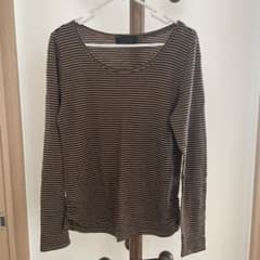 UNTITLED 長袖カットソー　茶色と黒のストライプのサムネイル