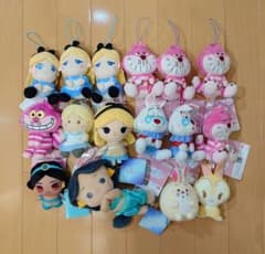 ディズニー ぬいぐるみ マスコット むにゃすや アリス 白ウサギ チェシャ猫