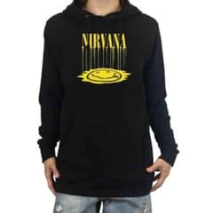 新品 ニルヴァーナ NIRVANA ドロドロ スマイリー バンドロゴ パーカー 