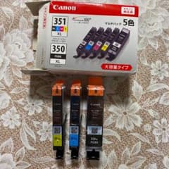 純正　Canon BCI-351XL+350XL イエロー　シアン　ブラックのサムネイル