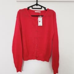 新品❤︎【レトロガール】赤色　カーディガンのサムネイル